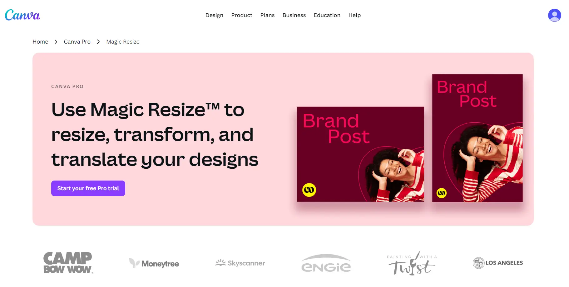 Canva Magic Resize المستخدمة لإعادة استخدام تصميم تسويقي في صيغ متعددة لقنوات مختلفة
